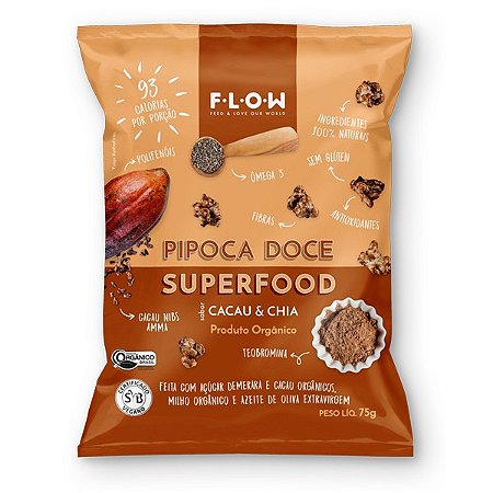 Pipoca Doce Superfood Cacau & Chia Flow 35g
