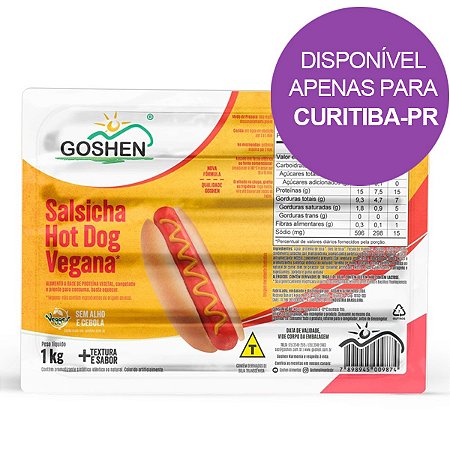 Salsicha Hot Dog Vegana Goshen 1kg