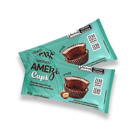 Chocolate Cups Creme de Avelã Ameizi - 2 pacotes