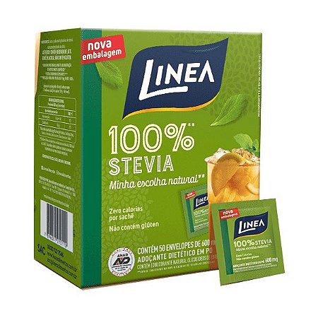Adoçante Stevia em Pó Linea 50 sachês - Me Gusta Veg - Sua loja Saudável na  Internet