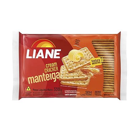 Biscoito Cream Cracker sabor Manteiga Liane 330g