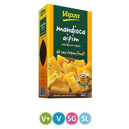 Mandioca Aipim Cozida no Vapor Vapza 500g