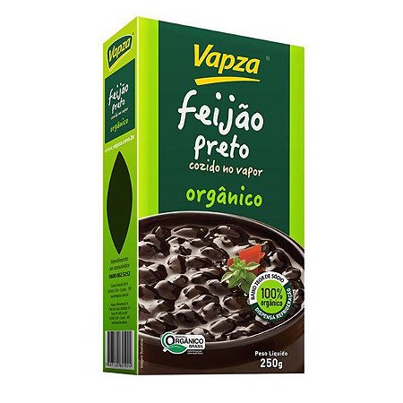 Feijão Preto Orgânico Cozido Vapza 250g