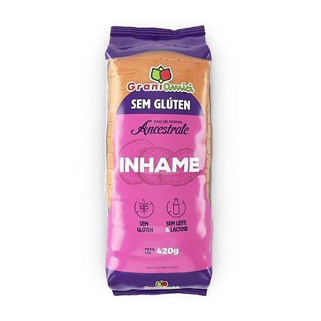 Pão de Forma Inhame Sem Glúten Sem Lactose Grani Amici 420g