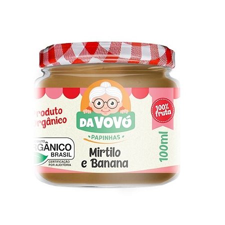 Papinha Orgânica Mirtilo e Banana Da Vovó 110g