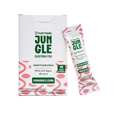 Jungle Electrolytes Morango e Limão Caixa com 14 Sticks 5g cada