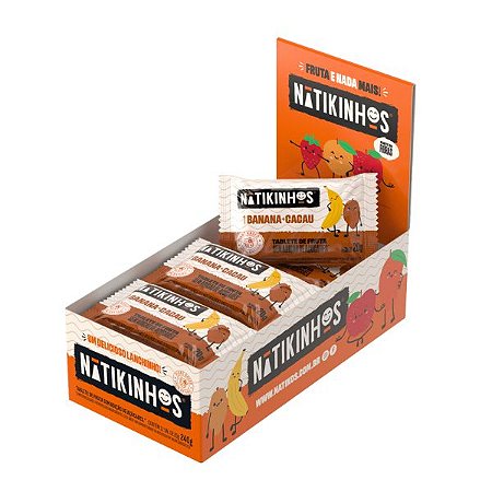 Tablete Banana e Cacau Natikinhos Caixa 12un
