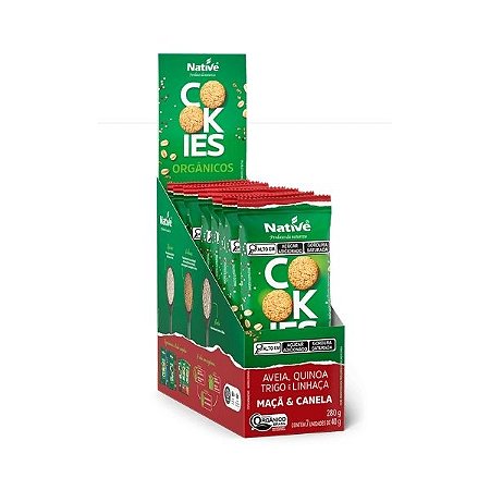 Cookies Orgânicos Quinoa, Maçã e Canela Native 7x40g