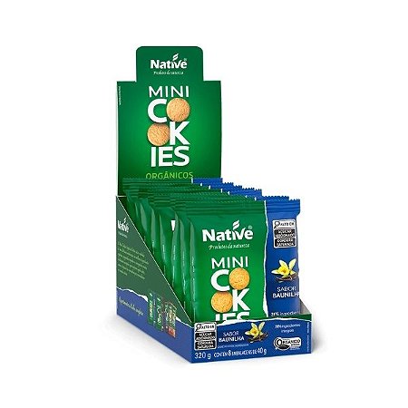 Mini Cookies Orgânicos Baunilha Native 8x40g