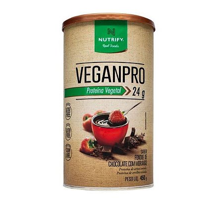 VeganPro Proteína Vegetal Fondue de Chocolate Nutrify 450g