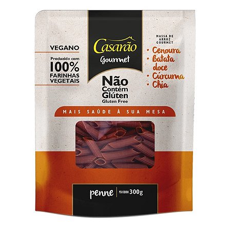 Massa Penne Cenoura Sem Glúten Casarão 300g