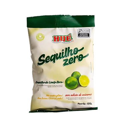 Sequinhos sabor Limão Sem Glputen Zero Açúcar Hué 120g