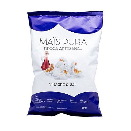 Pipoca Artesanal Vinagre e Sal Mais Pura 40g