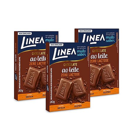 Chocolate ao Leite Zero Lactose Linea 3 unidades