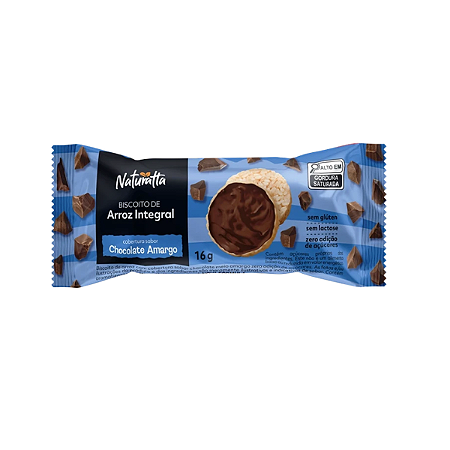 Biscoito de Arroz Integral com Chocolate Amargo Naturatta 16g