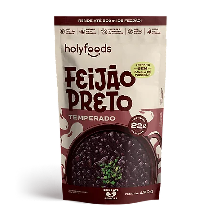 Feijão Preto Temperado Holyfoods 120g