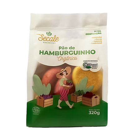 Pão Hamburguinho Orgânico Secale 320g | Mini Pães Macios e Naturais