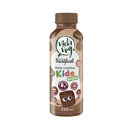 Shake Nutritivo Kids Growth Chocolate Vida Veg 250g | Nutrição Completa para Crianças