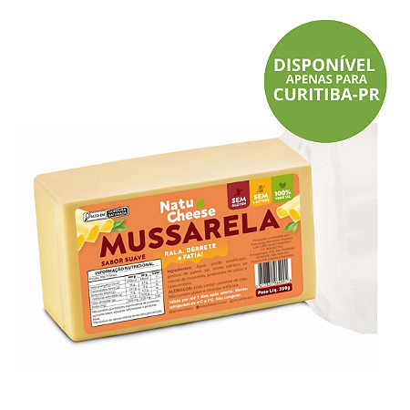 Queijo Vegano Mussarela Suave Natucheese Sem Lactose e Sem Glúten