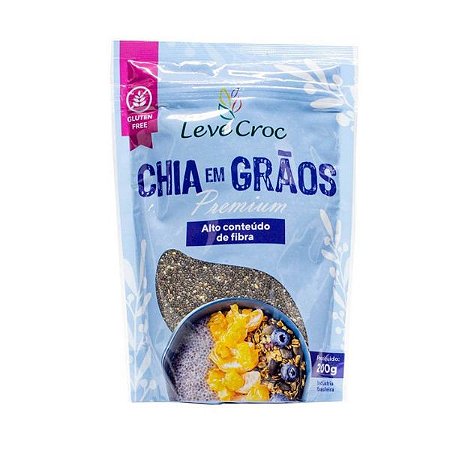 Chia em Grãos Leve Crock 120g | Fonte de Fibras, Ômega 3 e Proteínas Vegetais