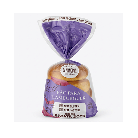 Pão de Hambúrguer Sem Glúten e Sem Leite Di Mangiare 360g