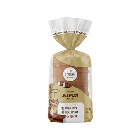 Pão de Aipim Zero Açúcar e Sem Glúten Di Mangiare 420g