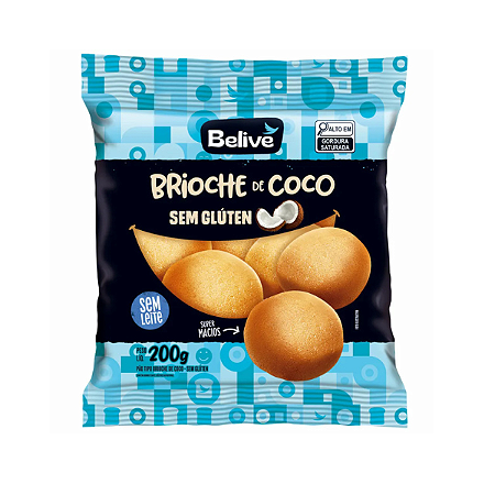 Pão Brioche de Coco Sem Glúten Belive 200g