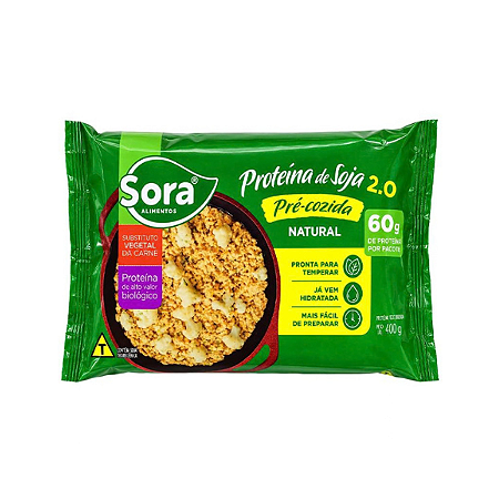 Proteína de Soja Pré Cozida Natural Sora 400g