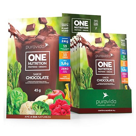 One Nutrition Vegan Protein Puravida Sabor Açai com Banana 45g