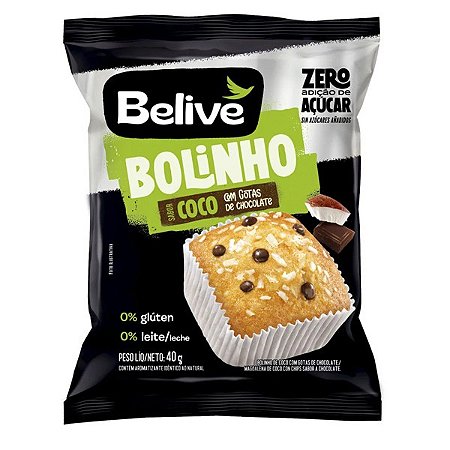 Bolinho Coco e Gotas Chocolate Zero Belive 40g