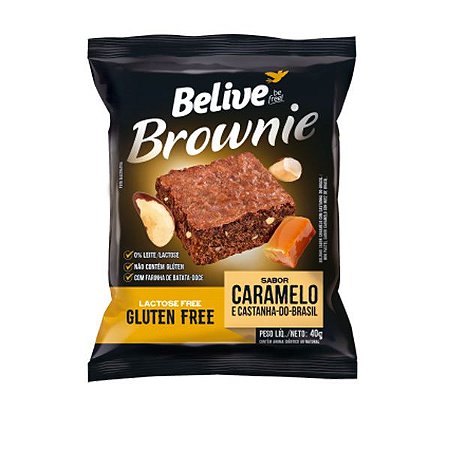 Brownie Caramelo e Castanha Sem Glúten Belive 40g