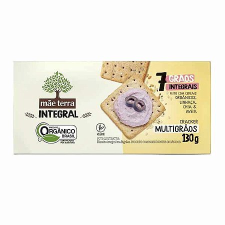 Biscoito Cracker Orgânico Multigrãos Mãe Terra 130g