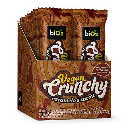 Barras Vegana Crunchy Caramelo biO2 Caixa 10 un