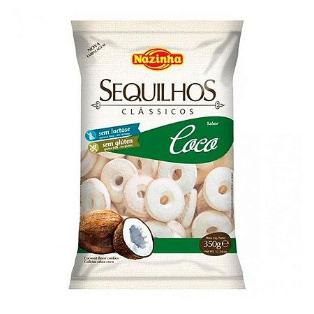 Sequilhos Sem Glúten sabor Coco Nazinha 350g