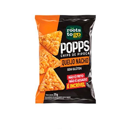 Chips de Pipoca Popps sabor Queijo Nacho Roots to Go 35g