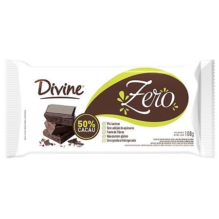 Barra de Chocolate Zero 50% Cacau Divine