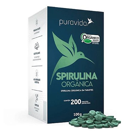 Spirulina Orgânica Tabletes Pura Vida 100g