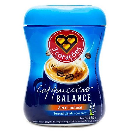 Cappuccino Balance Zero Lactose 3 Corações 180g
