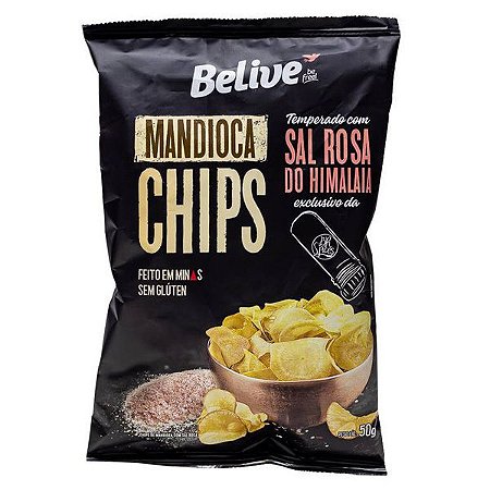 Chips de Mandioca com Sal Rosa Belive 50g
