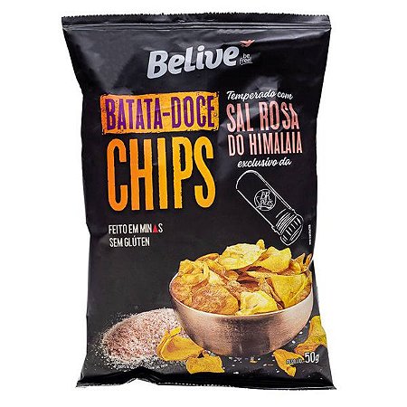 Batata Doce Chips com Sal Rosa Belive 50g