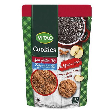 Cookie Maçã e Chia Zero Açúcar Vitao 80g