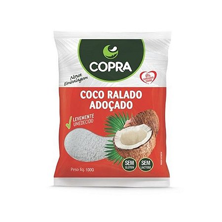 Coco Ralado Fino Adoçado Copra 100g