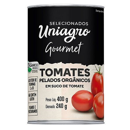 Tomates Pelados Orgânicos Gourmet Uniagro 400g