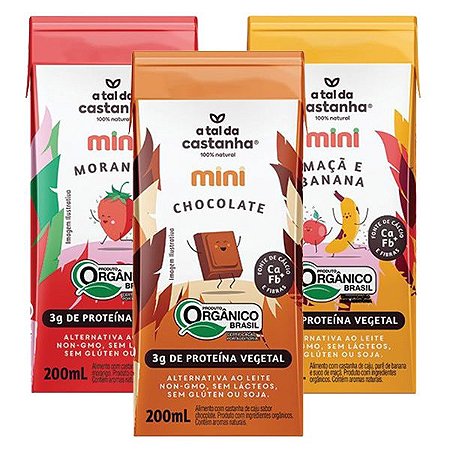 Kit Bebidas Vegetais Mini A Tal da Castanha 200ml 3 un