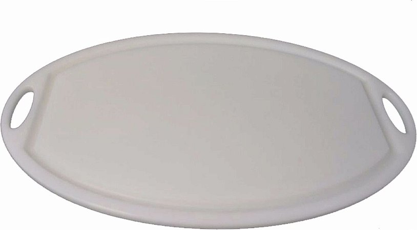 Tábua de Corte Plástica Oval Branca 8x224x364mm
