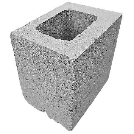 Meio bloco de concreto 14x19x19Cm