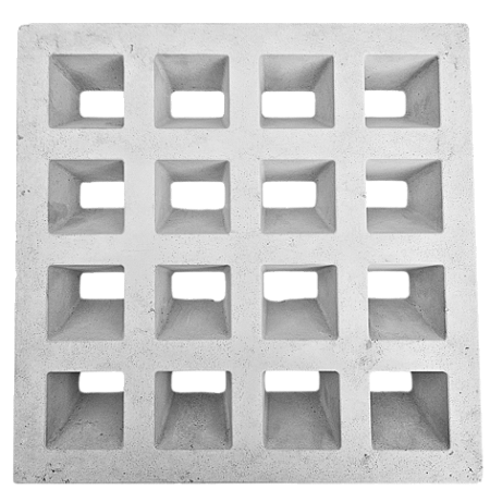 Elemento vazado 16 Furos Antí-Chuva 39x39x07Cm