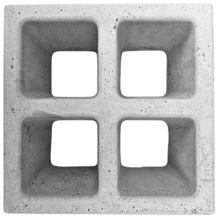 Elemento vazado 4 Furos 24x24x10Cm