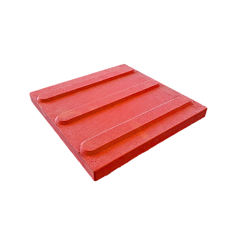 Piso tátil direcional vermelho 2,5x25x25Cm