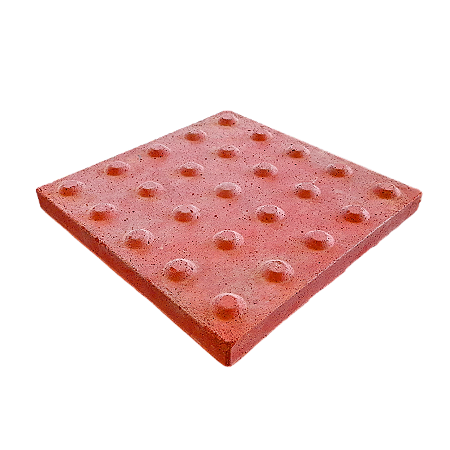 Piso tátil alerta vermelho 2,5x25x25Cm